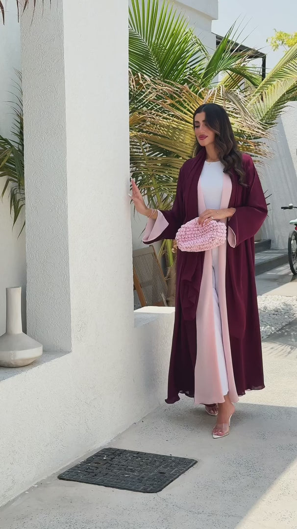 NURA Abaya burgundy